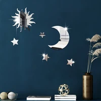 Autocollants muraux stéréo en acrylique BloMirror, étoile et lune, auto-adhésif, amovible, bricolage, chambre et salon, 6 pièces 2