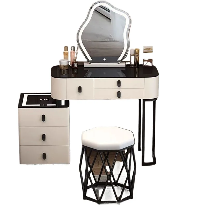 All Solid Wood Dresser, Bedroom, Modern Simple Dressing Table, Intelligent Dressing Table, Storage Chest, Integrated Non-MDF
