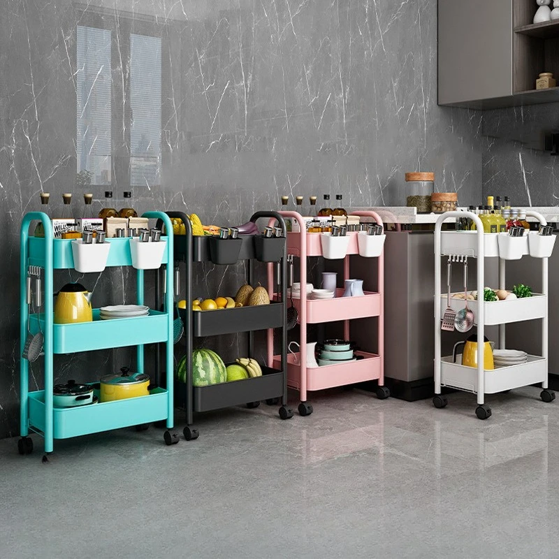 Removable Storage Trolley Rack, Kitchen Snack Storage Rack, Hair Trolley, Universal Wheel Tool Cart