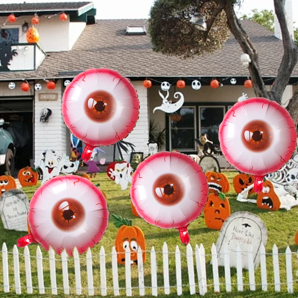 

1/2pcs 22inch Halloween Red Blood Eyes Inflatable Foil Balloon Halloween Horror Theme Party Haunted House Bar Family Party Decor