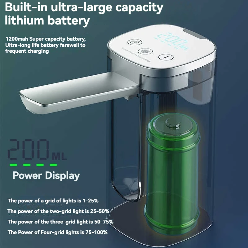 Electric Water Bottle Pump USB Charging Automatic Water Dispenser Rechargeable Water Jug Pump with Display