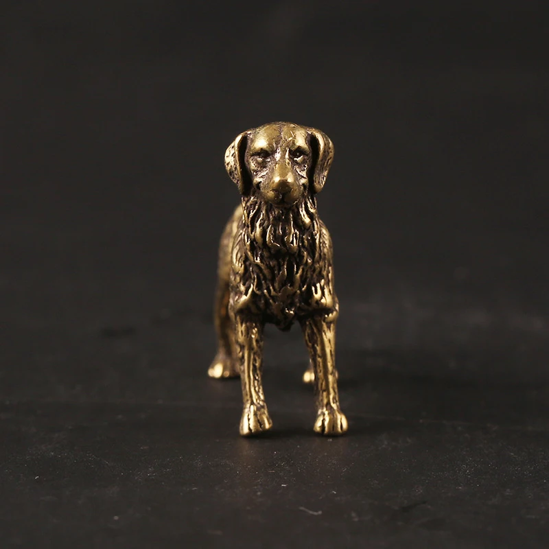 Solid Brass Dog Keychain Pendant Creative Jewelry Mini Copper Ornament Cuddly Poodle Greyhound Key Chain Accessories Small Toy