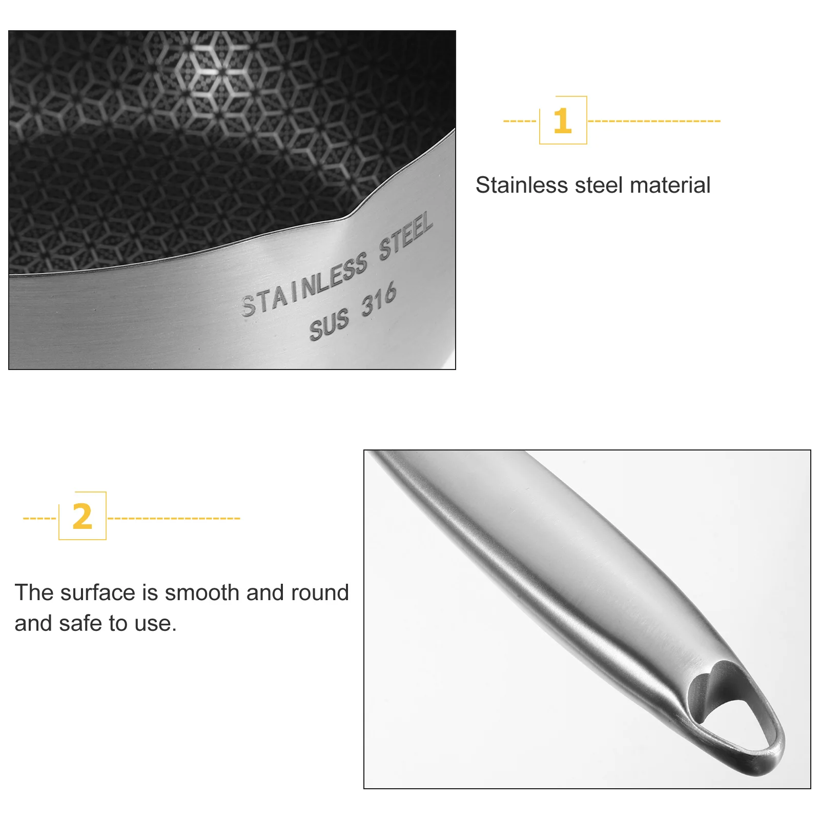 

Honeycomb Non-stick Pan 20cm Stainless Steel Small Cooking Pot Thickened Bottom Steaming Boiling Frying Easy Clean Sauce Pan