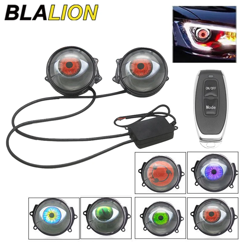 BLALION Cool Decoration Dynamic LED Car Headlights Devil Eye LED Car Light Headlight Assembly Modified Eagle Eye Light Accessory