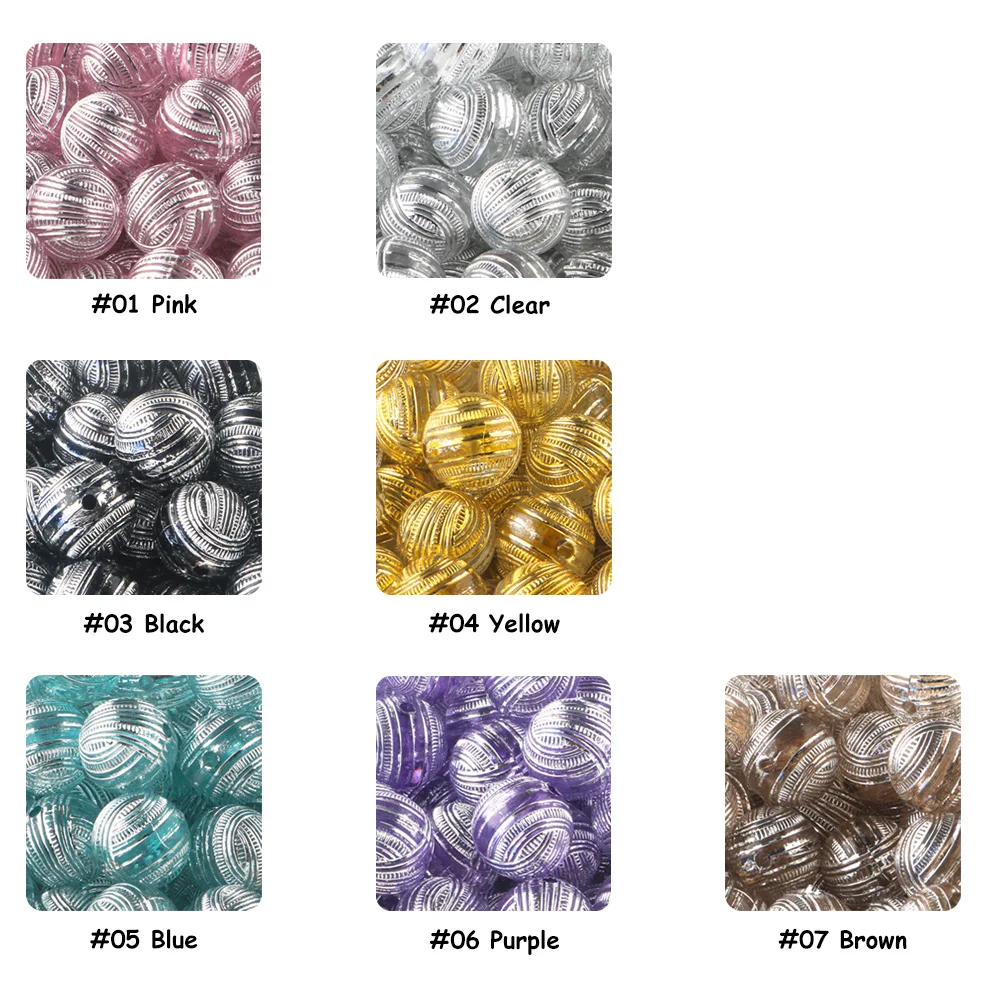 Sunrony جديد الفضة مخطط شفاف الاكريليك الخرز لصنع المجوهرات Keychain بها بنفسك المفاتيح قلادة سوار أقراط اكسسوارات #5