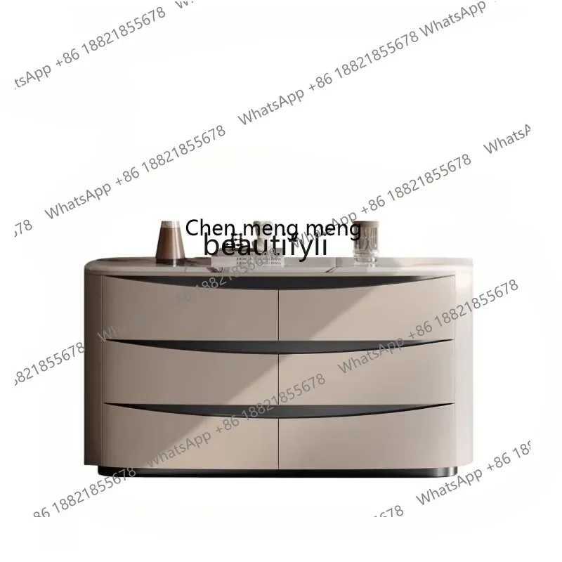 

N178 G Light luxury rock slab high-end entrance cabinet modern simple entrance table designer end view table