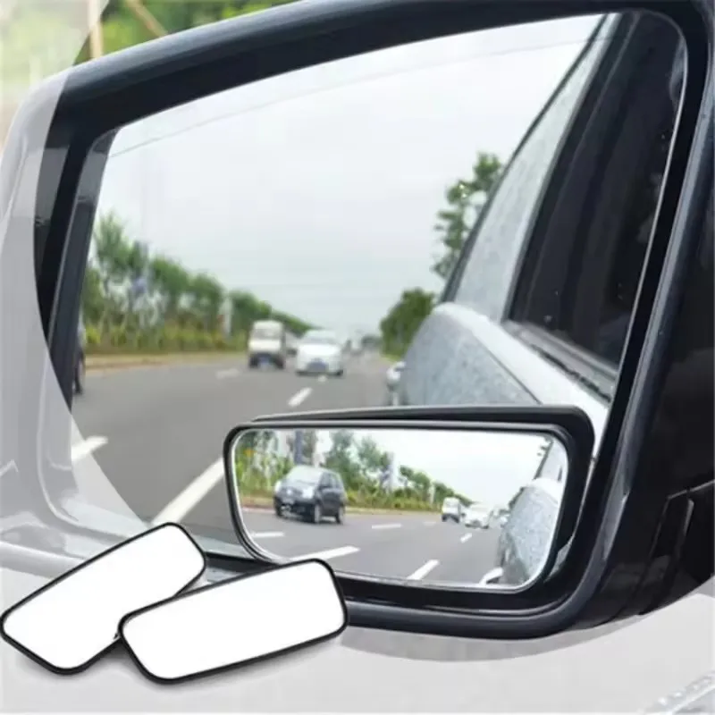 2pcs Car Auxiliary Rearview Mirror Hot-selling 360 Degree Adjustable Oval Convex Mirror Frame Wide Angle Mirror Auto Accessories