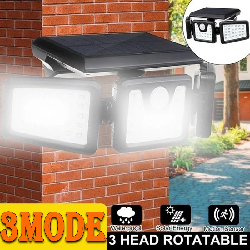 

Solar Lights Outdoor Motion Sensor Human Induction Adjustable Head IP65 Waterproof Solar Power Wall Lamp