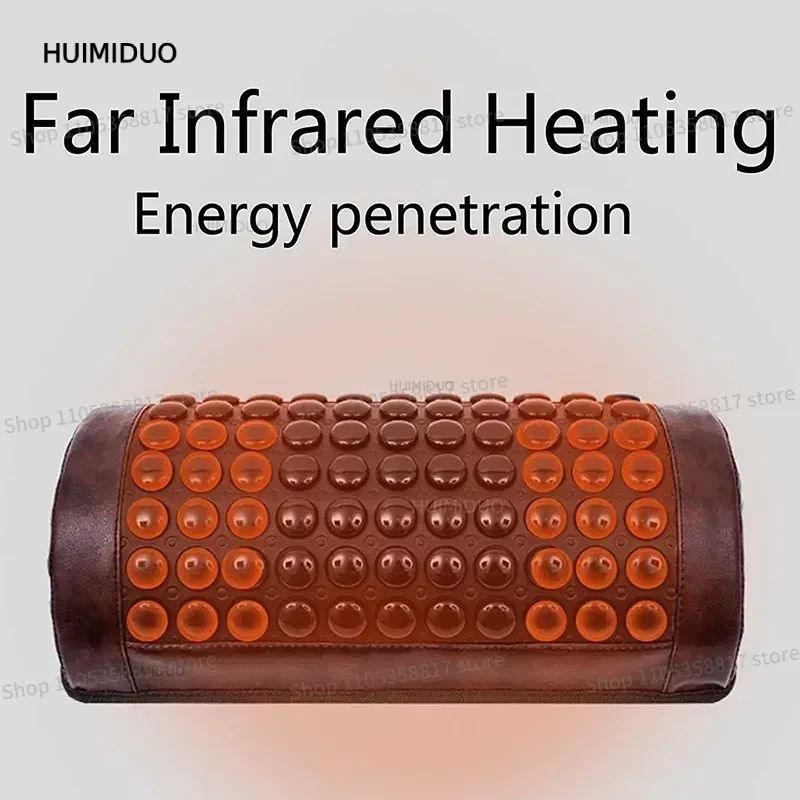 Jade and tourmaline electric heating pillow — far‑infrared heated massage neck pillow to relieve cervical (neck) pain.