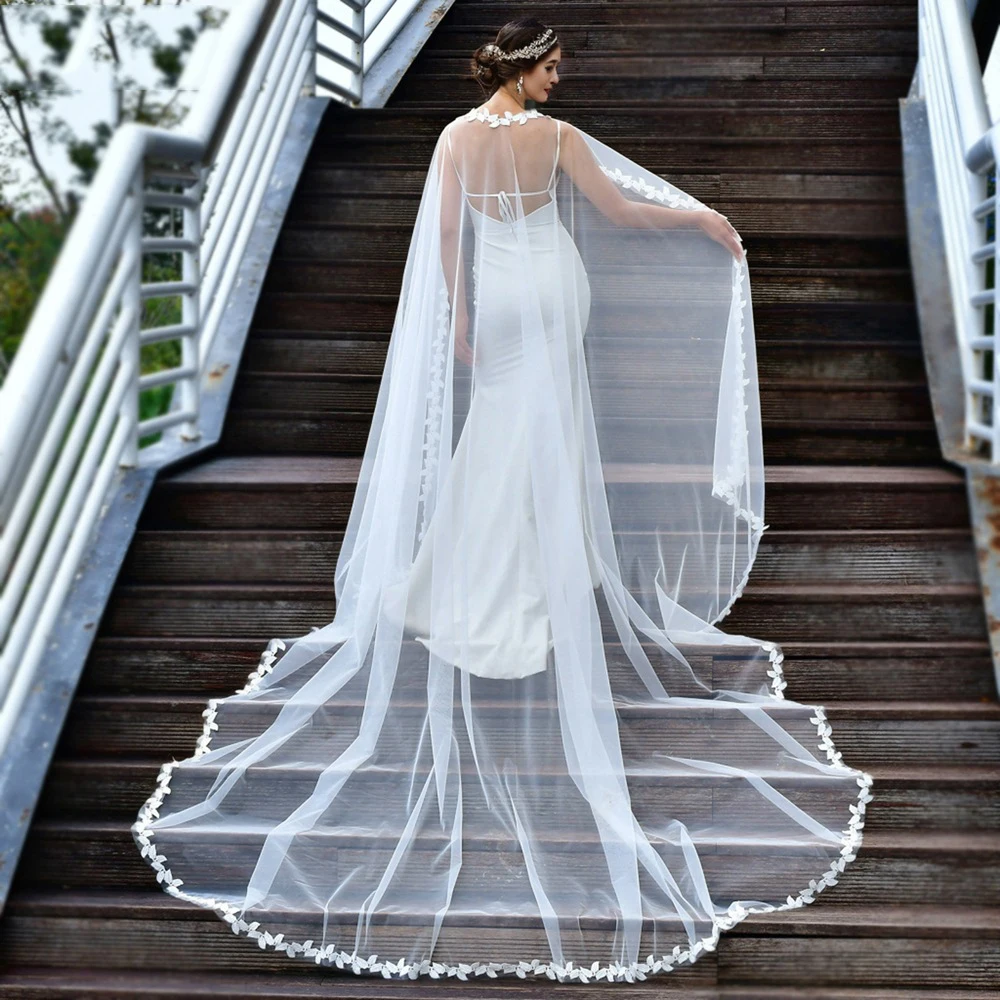 Robe de mariée principale de la mariée, châle en dentelle, voile de mariage, feuilles, BL4041