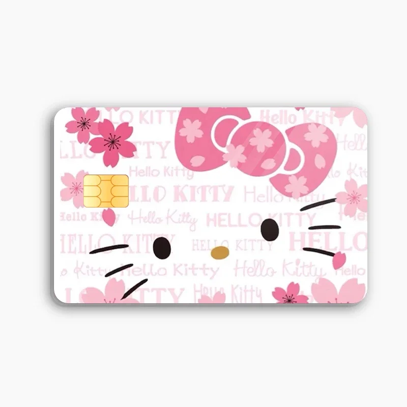 Kawaii sanhos Anime Hello Kittys Kuromi Melody Kirby carta di debito di credito adesivo pellicola copertura impermeabile della pelle per grande piccolo Chip