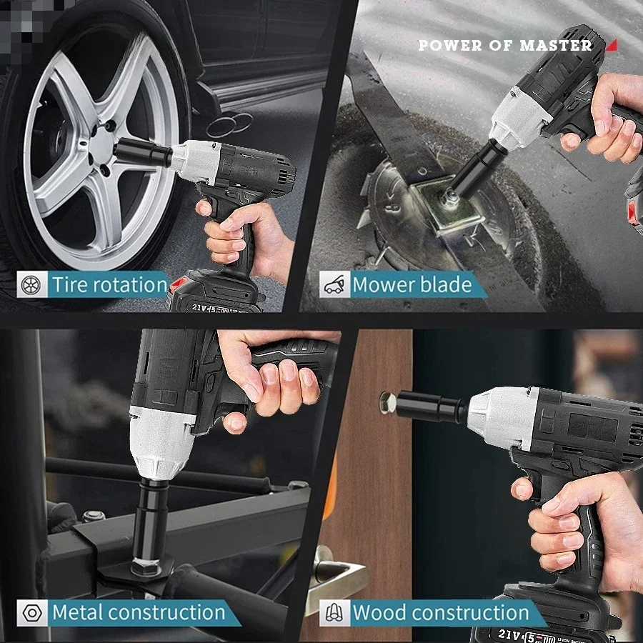 Utility Brushed Portable Lithium Battery Screwdriver Charging Wrench Set Car Repair Woodworking Tools