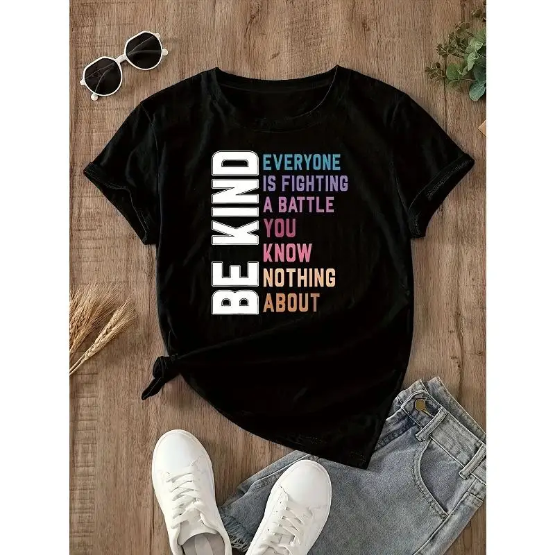 

Unisex Be Kind T-shirt Men Women Inspirational Slogan Graphic Tee Positive Mental Health Gift Top