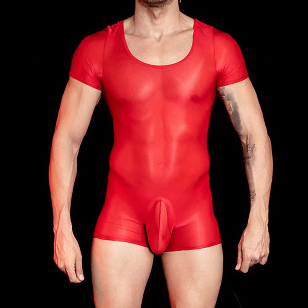 

For Fitness For Lingerie Men's Jumpsuit Men Stretchy Leotard For Gym For Daily Wear Solid Pattern Medium Stretch
