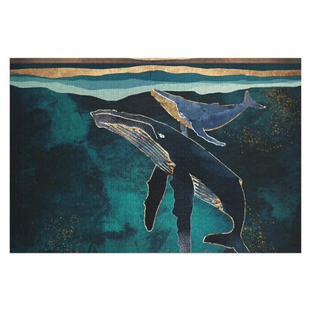 

Moonlit Whales Jigsaw Puzzle Custom Gifts Custom Wooden Name Custom Child Gift Christmas Toys Puzzle