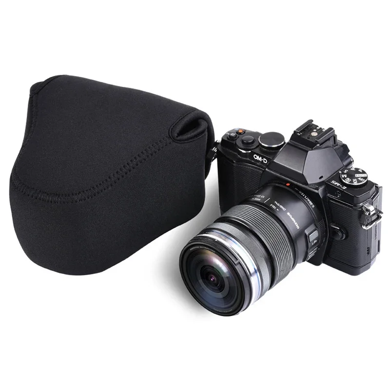 Neoprene Mirrorless Black Camera Pouch Case Bag Soft Camera Pouch For Outdoor Portable Shockproof Camera Bag