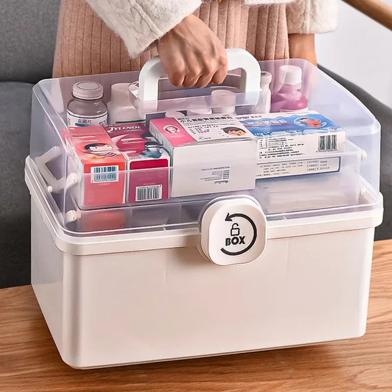 

3 Layers First Aid Kit аптечка Organizer for Small Things Portable Storage and Organizer Useful Medicine Boxes for Home