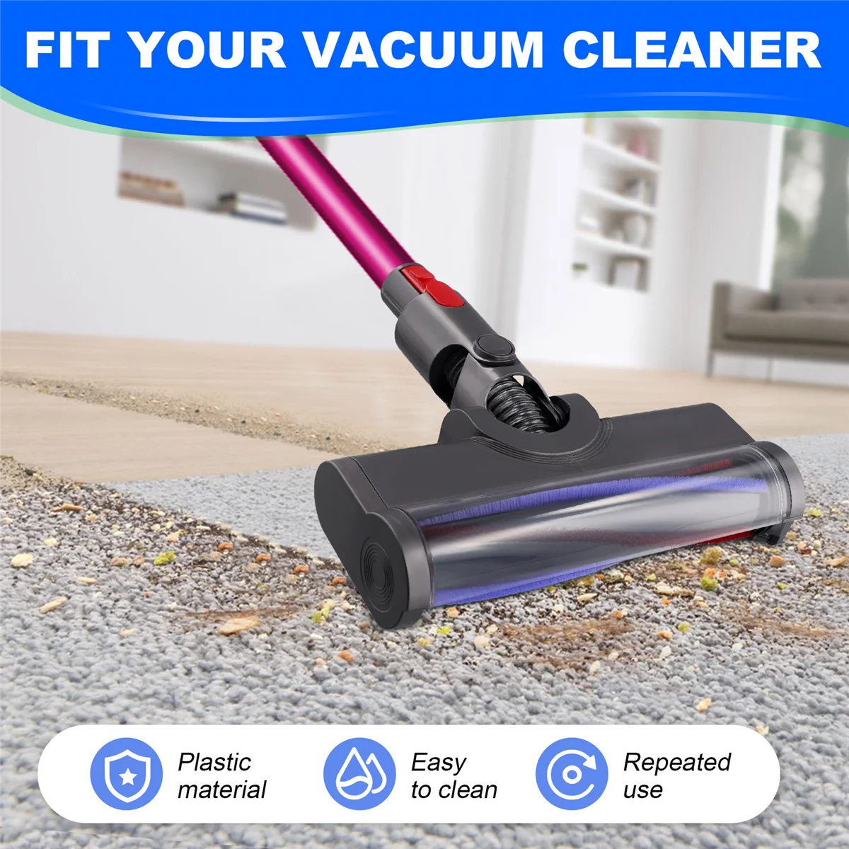 Электрическая напольная насадка для беспроводного пылесоса Dyson V7, V8, V10, V11, запасная часть, насадка для пылесоса для пола