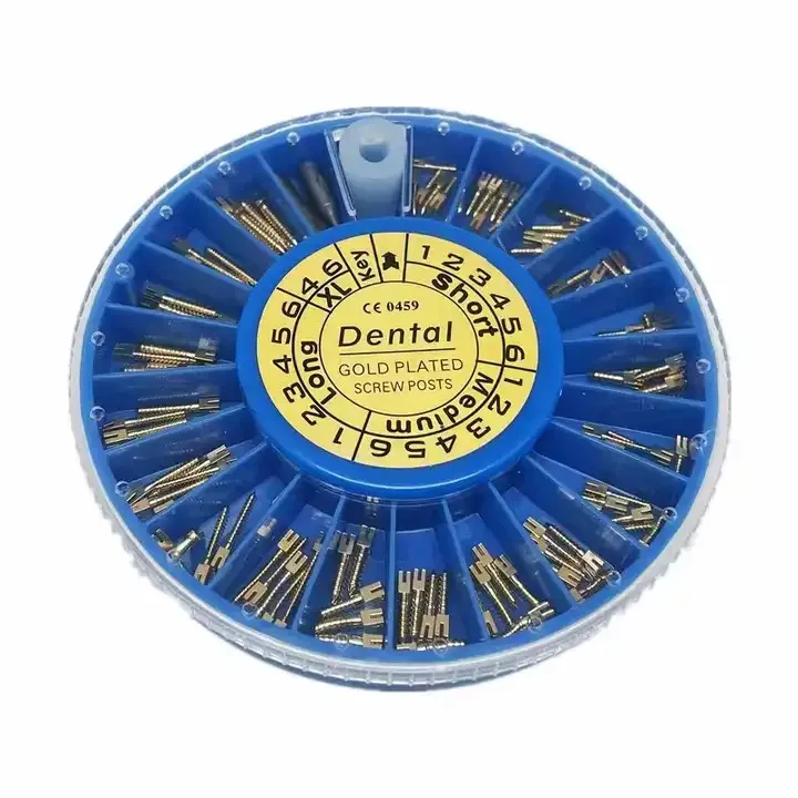 

120PCS /Box Dental Stainless Steel Screw Post Dental Golden Plated Screw Post TITANIUM Screw Posts For Dentist Tool Dentistry