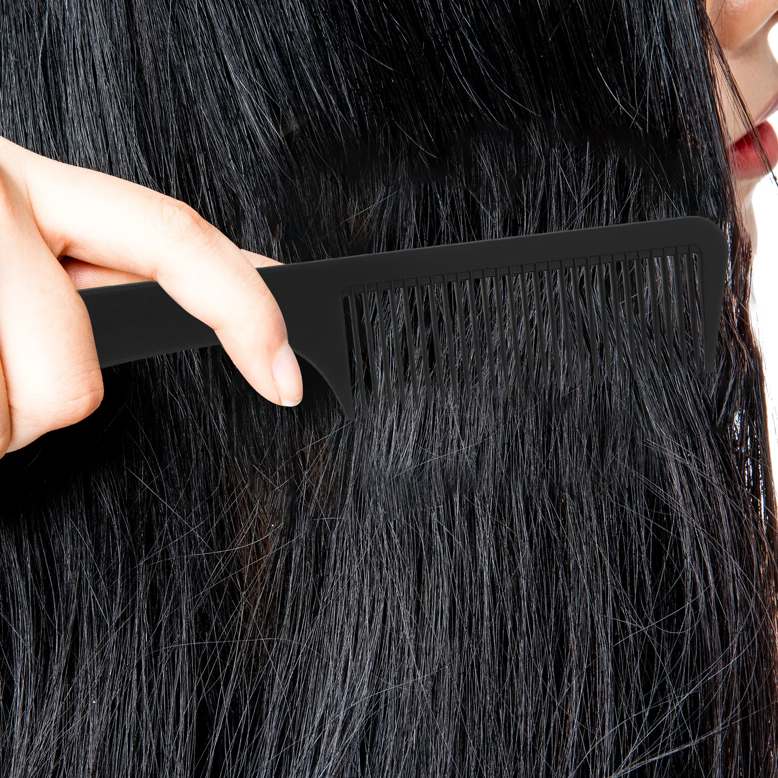 

6pcs Anti static Fine tooth Comb Lightweight Durable Carbon Fiber For Hair Cutting Styling Travel Detangling Knots Smooth Silky