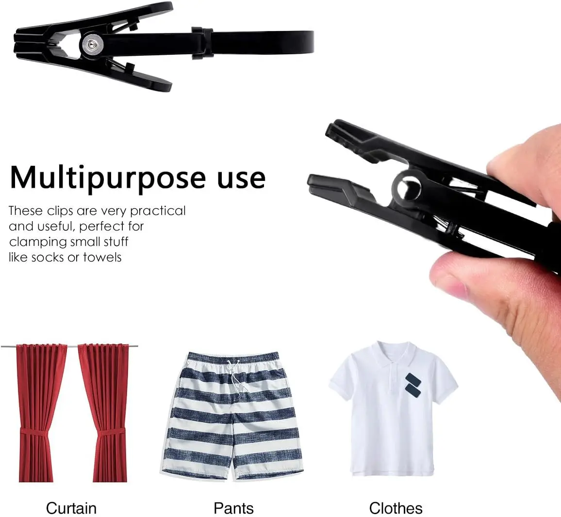 20Pcs Plastic Laundry Clothes Pins Hanging Pegs Clips Household Food Clip Clothespins Socks Underwear Drying Rack Holder