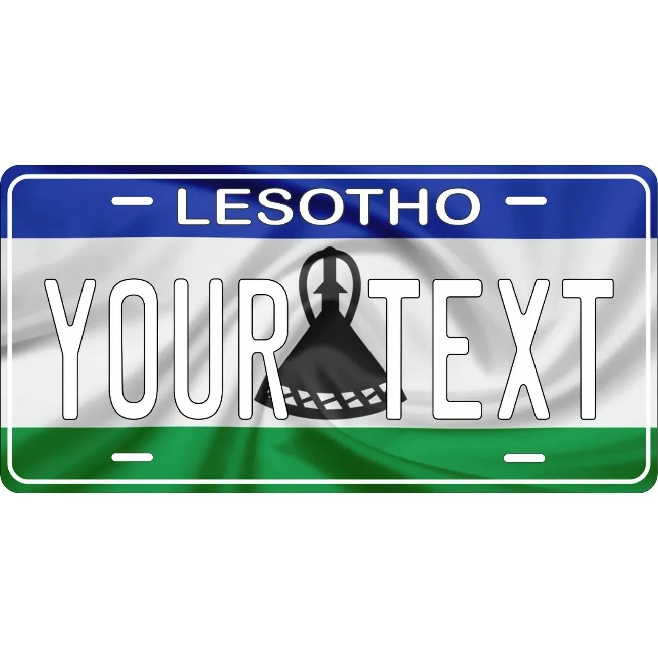 Custom Personalized Lesotho Flag Wave Hanging Tag Waterproof Dustproof Home Wall Decor Ornament