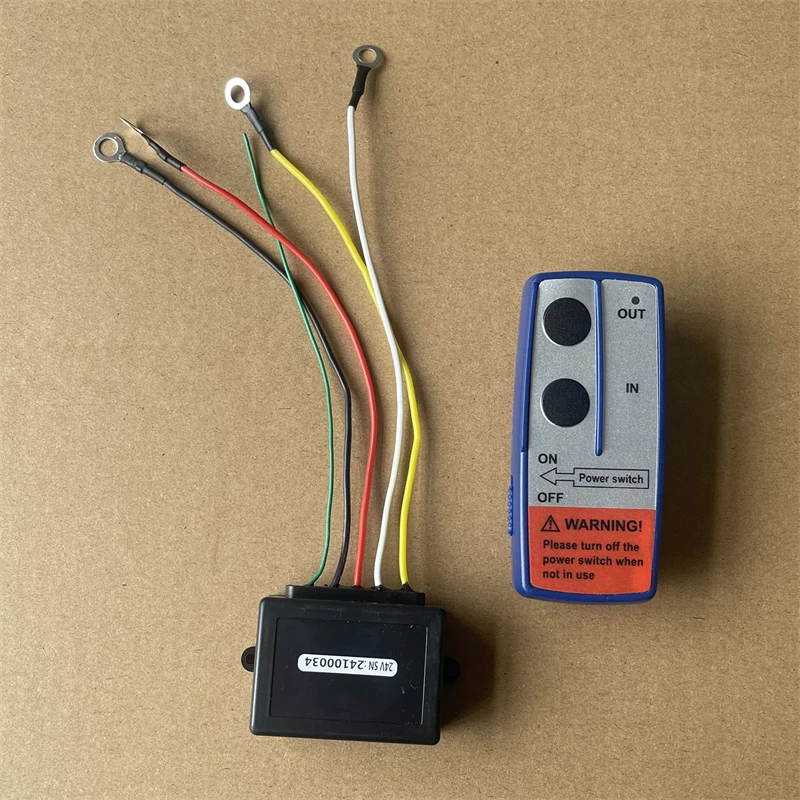 Wireless Winch Remote Control 100FT 12-24V Switch Handset Compatible With Most Brands Of Recovery Black With Twin Handset