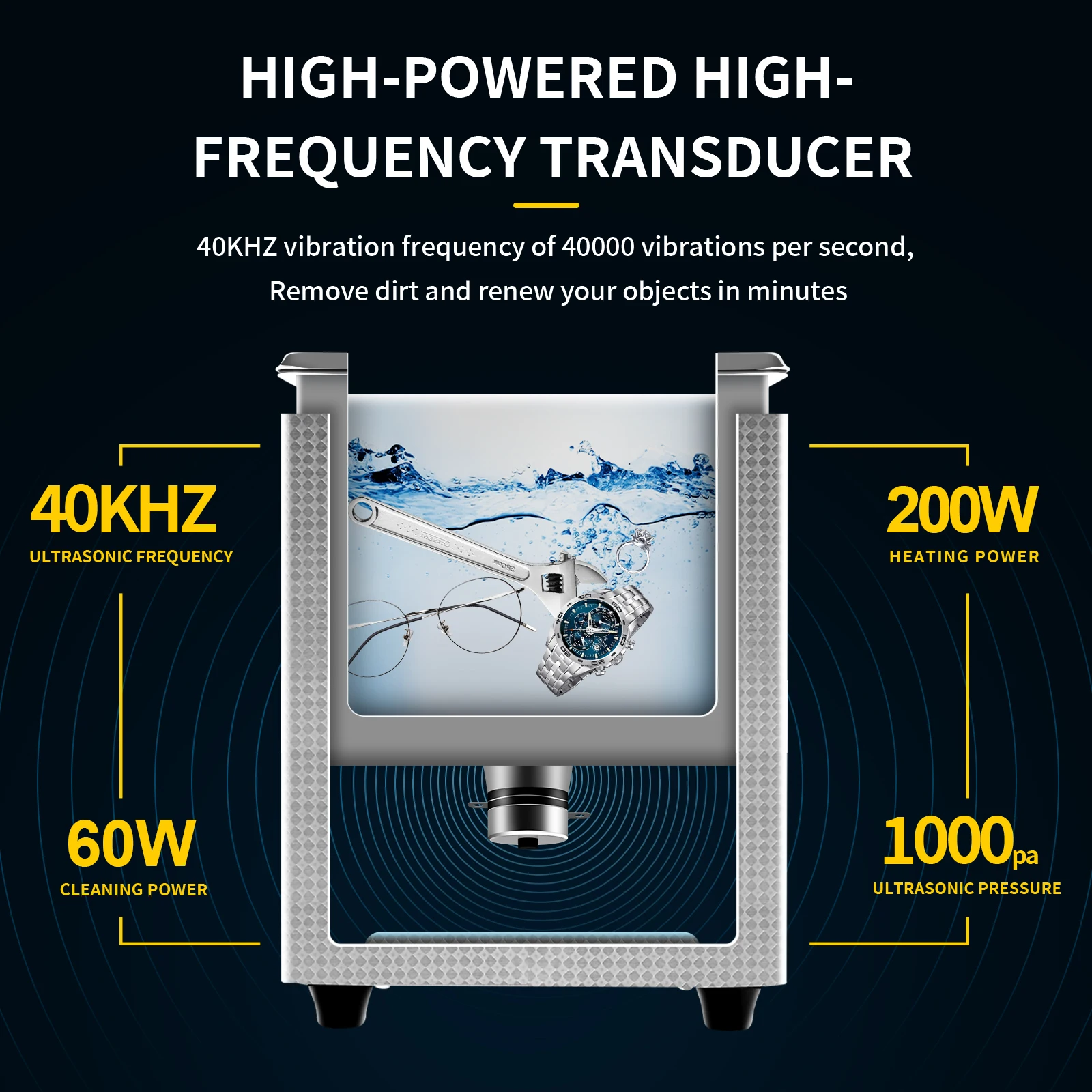 ACMESONIC 2L 40kHz Ajustável 30W 60W Limpador Ultrassônico Popular E2L para Cabeça de Impressão Máquina Portátil Eletrodomésticos