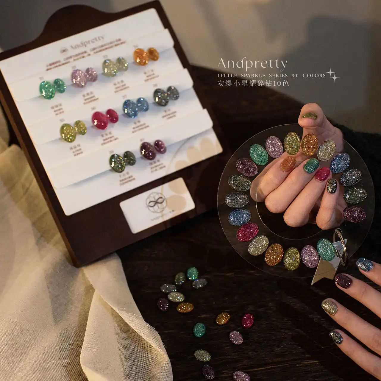 

ANDPRETTY 10 Colors Broken Diamond Color Nail Gel Set 2025 New Fashion Hot Sale Nail Art Non-toxic UV Gel Nail Salon Wholesale