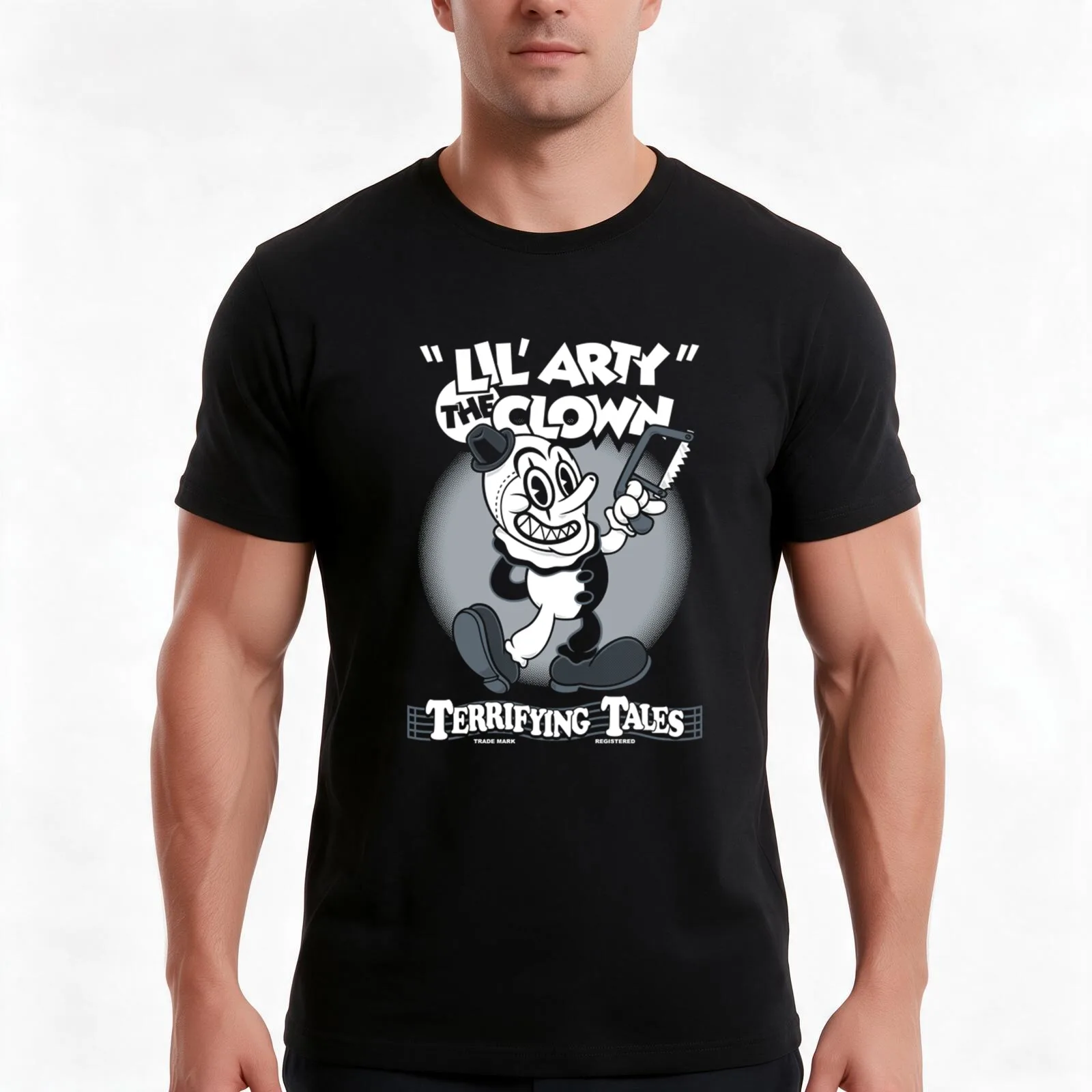 Creepy Cute Clown T-Shirt, Summer Casual Cotton Tee, Oversized Streetwear Tops, Vintage Graphic Print, Loose Fit Short Sleeve