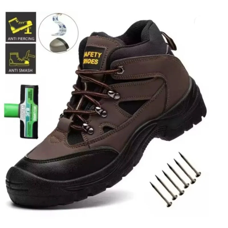 

Легкие мужские защитные ботинки, мужская рабочая защитная обувь, нескользящие рабочие кроссовки со стальным носком, мужские тактические ботинки