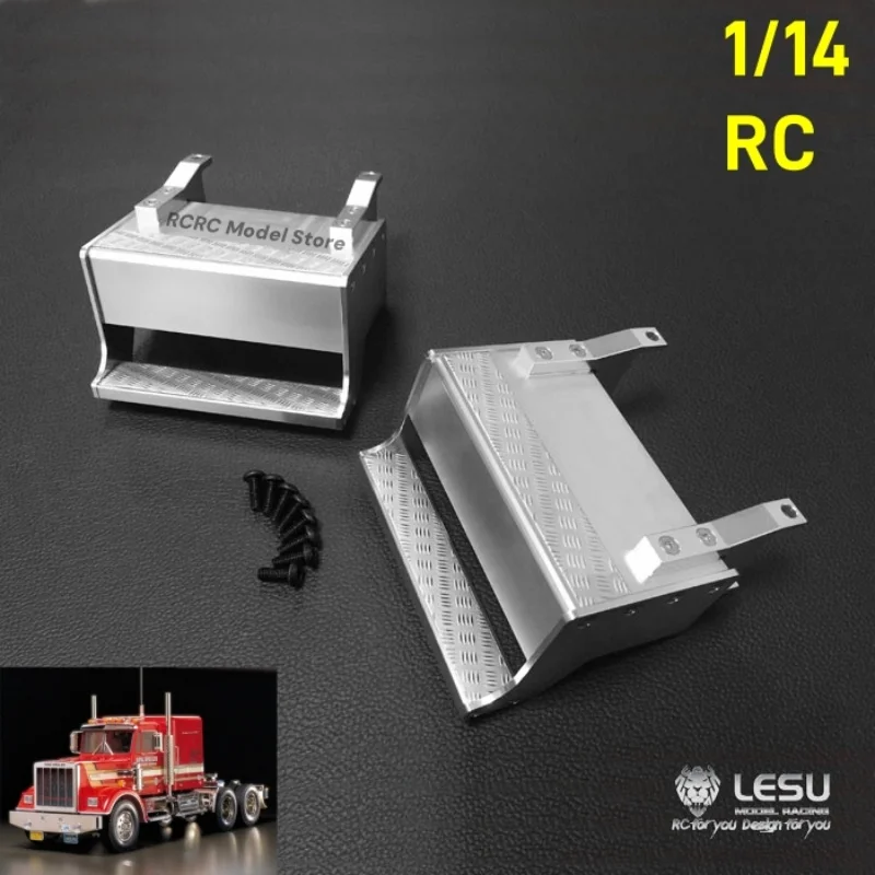 1 Pair LESU RC Toy Truck Metal Pedal Tool Box For Tamiya King Hauler 1/14 Tractor Truck Model Parts Toy Accessories G-6066