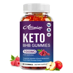 Alliwise 60 Gummies Keto Ketone Fat Burner Apple Cider Vinegar For Men Women Weight Loss Sweets Appetite Control Health Slimming