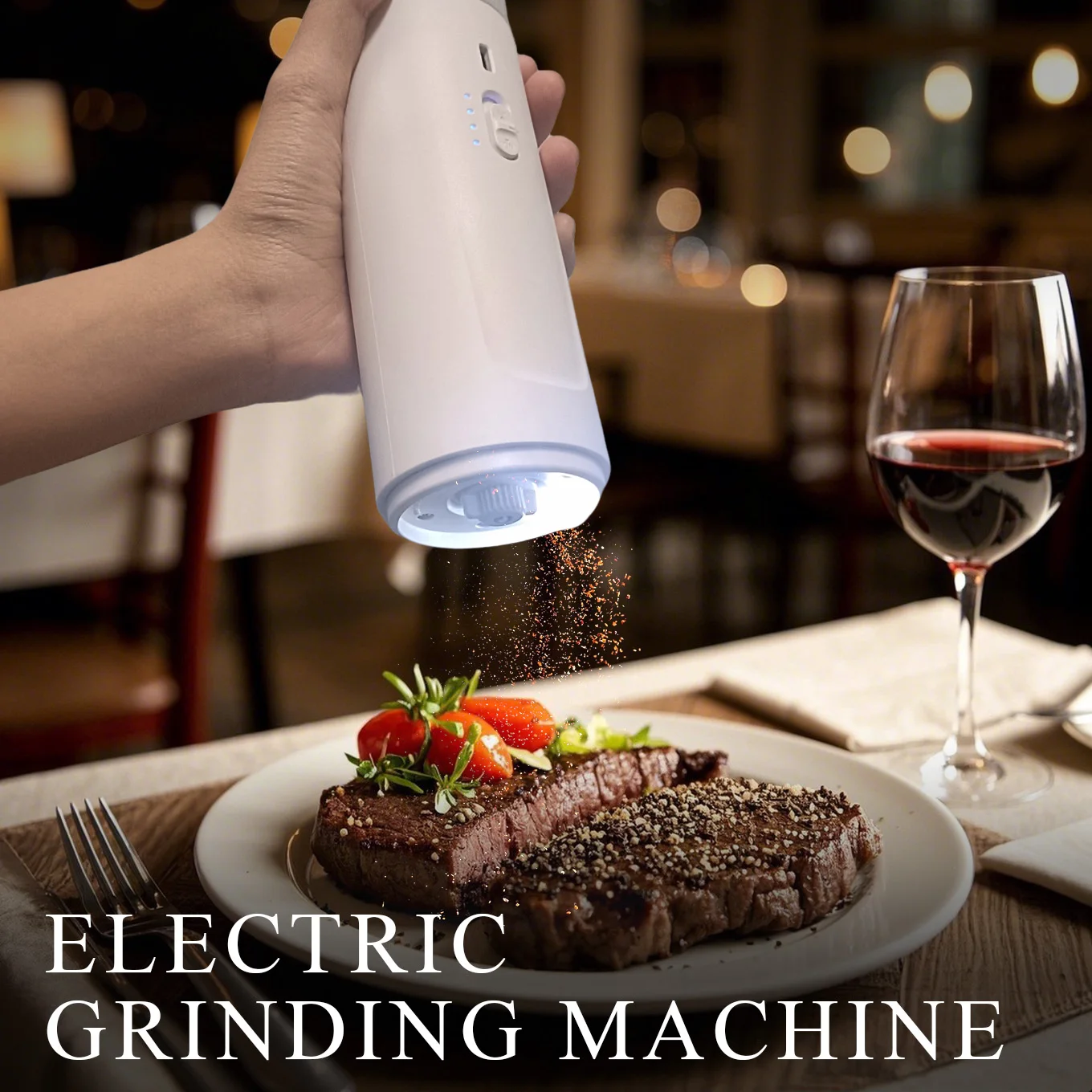 USB rechargeable electric fragrance grinder, wireless automatic salt and pepper grinder, adjustable thickness, portable style