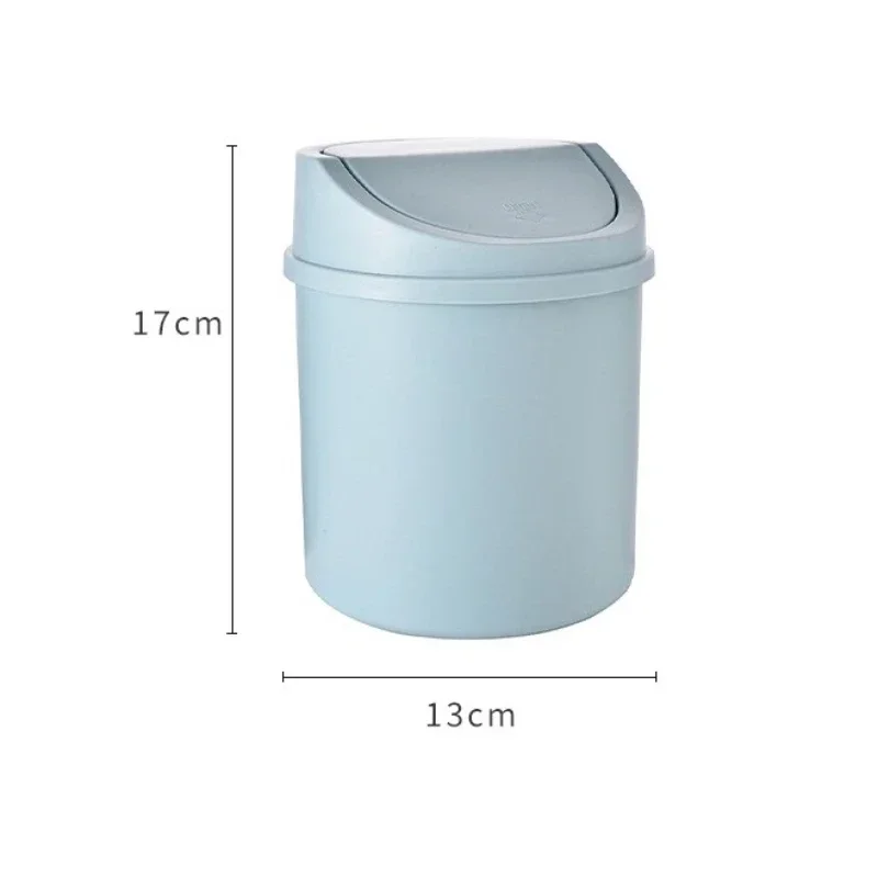 Mini Desktop Bin Small Trash Can Tube with Cover Bedroom Trash Garbage Can Clean Workspace Kitchen Storage Box Home Desk Dustbin