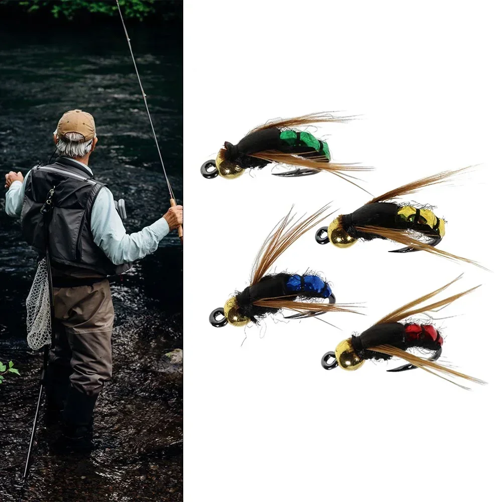 Artificial Swimbait High Simulation Kung Fu Little Fly Fish Accessories Fly Hook Fake Bait Realistic Multi-size for Fishing