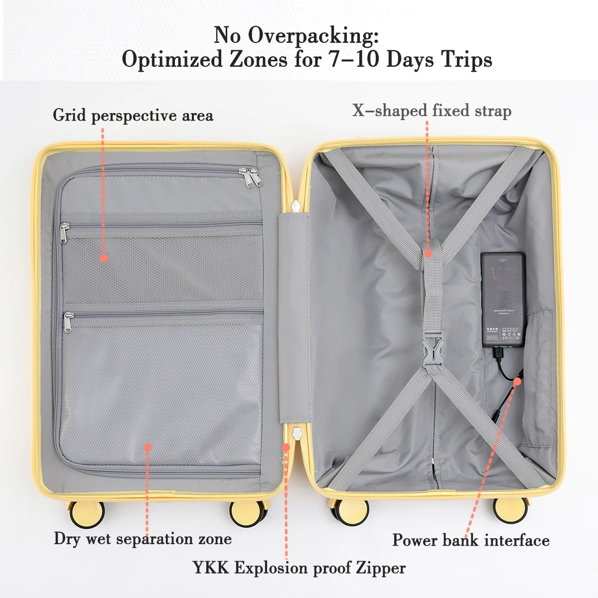 Lightgo New 2025 Pure PC Hard Shell Suitcase TSA Lock Lightweight Luggage for Students Business Travel 20 24 28 Inch Carry-On