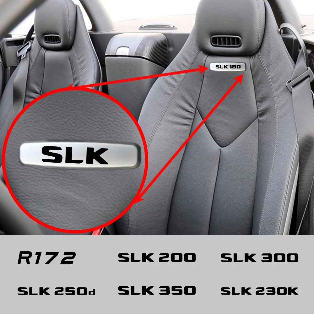 Car Metal Emblem Seat Sticker Auto anti-kick pad floor mat Badge For Mercedes-Benz SLK Class SLK180 SLK200 SLK200K SLK200K R172