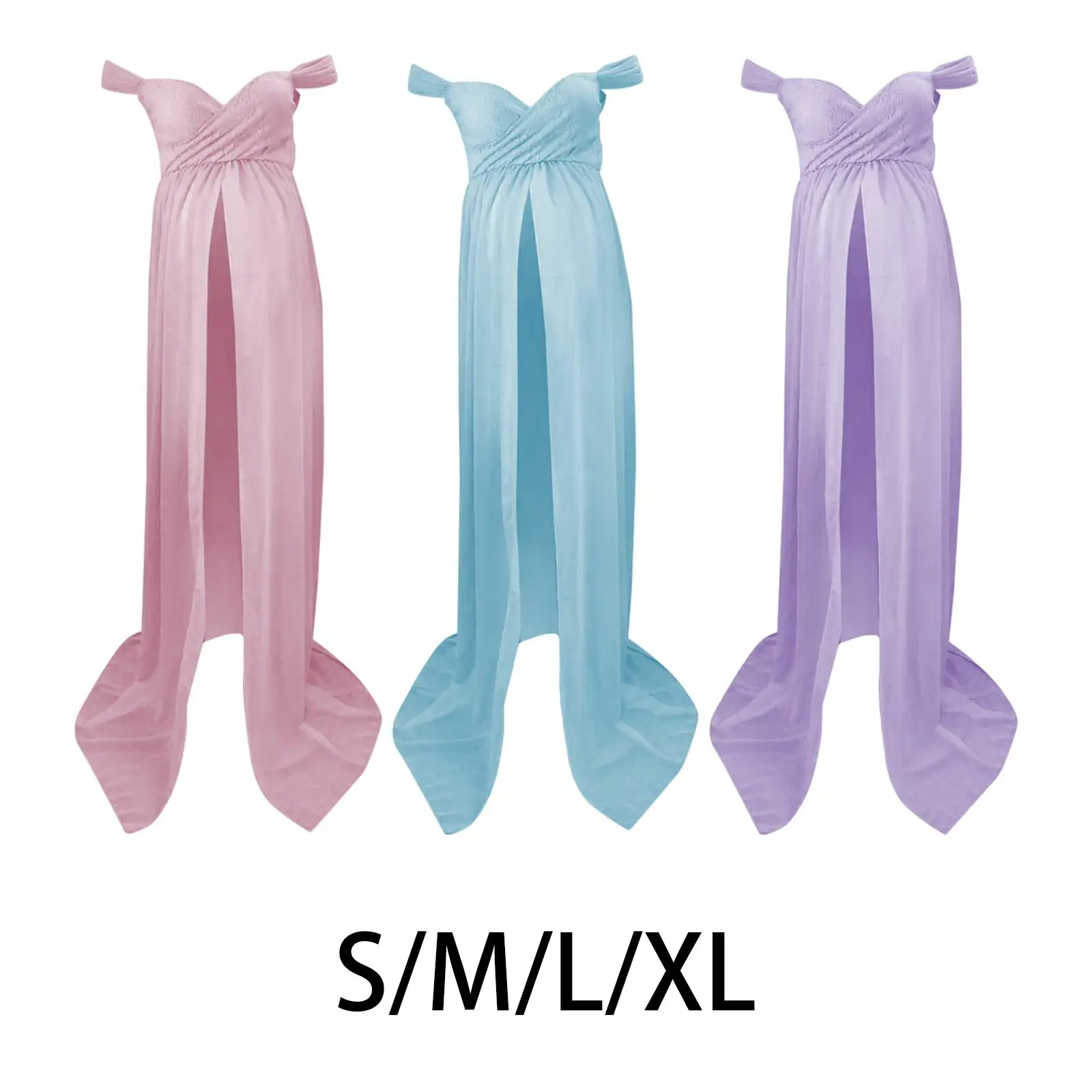 Photography Maternity Dress Off Shoulder Maxi Long Dress Photo Shoot Prop Gown