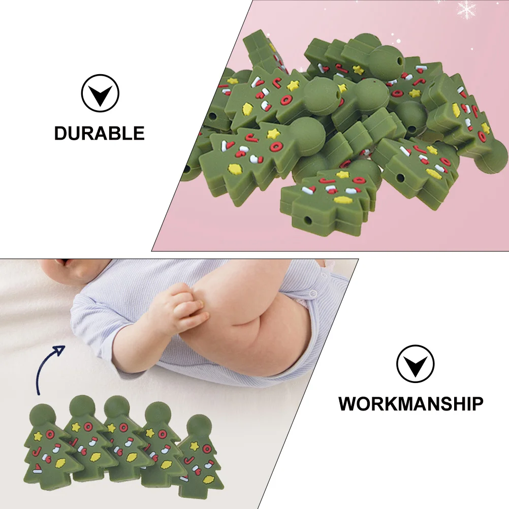 5 pcs Silicone Teether Xmas Tree Shape Teeth Grinding Stick For Babies Baby Chew Molar Rod Silicone Teether For Kids Baby Care