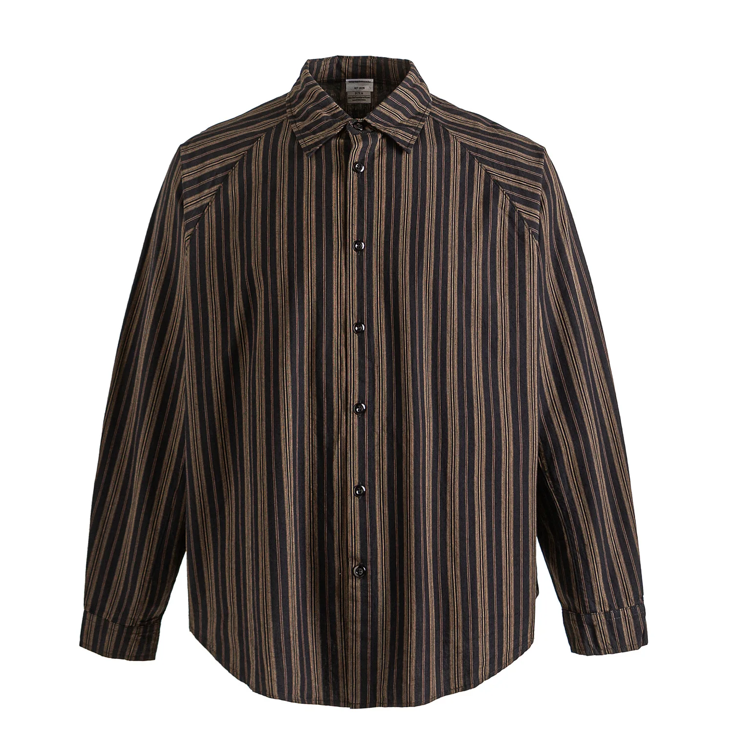 

Men Japanese Korean Streetwear Cityboy Fashion Stripe Long Sleeve Loose Casual Oversize Cargo Shirts Man Blouses