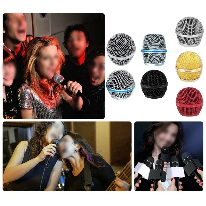 Replacement Microphone Head Steel Grille Ball Cover For SM-58 Handheld MIC Grill Mesh Head For Shure Beta 58A 87A PG58 Header