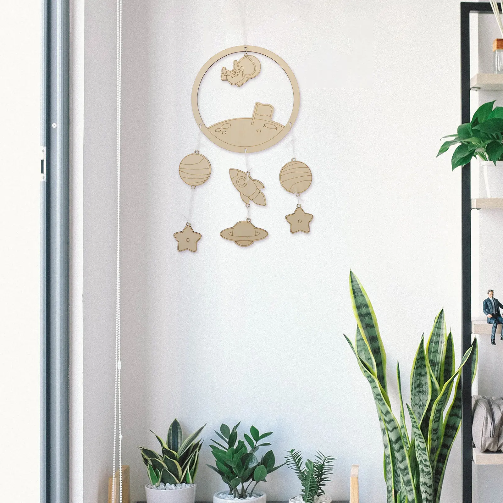 1Pcs Smooth Sanded Wood Dreamcatcher Unfinished DIY Wind Chime Pendant Hanging Decoration for Home Wall Art Craft Painting