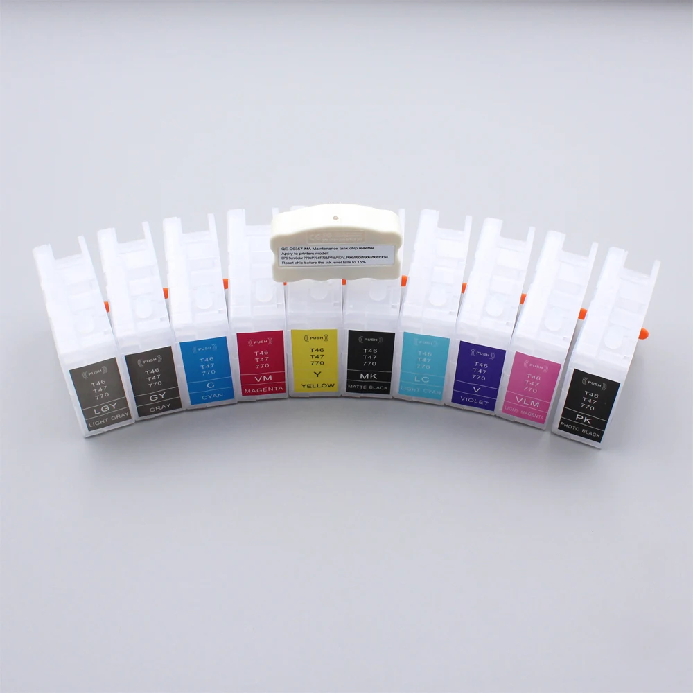 T046 T047 770 Empty Refill Ink Cartridge Without Chip for Epson SureColor P700 P900 P708 P908 Printer No Chip