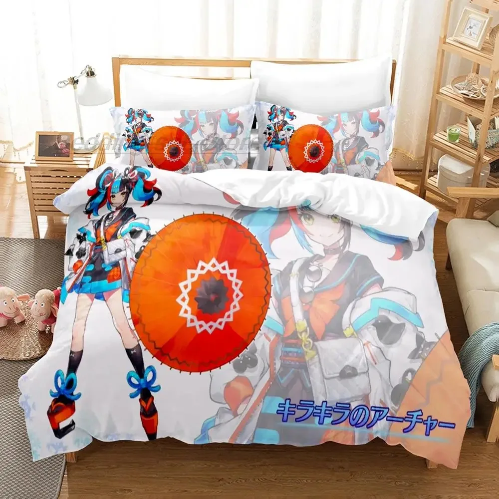 

VTuber Ookami Mio Bedding Set Single Twin Full Queen King Size Bed Set Aldult Kid Bedroom Duvetcover Sets Print Kawaii Cartoon