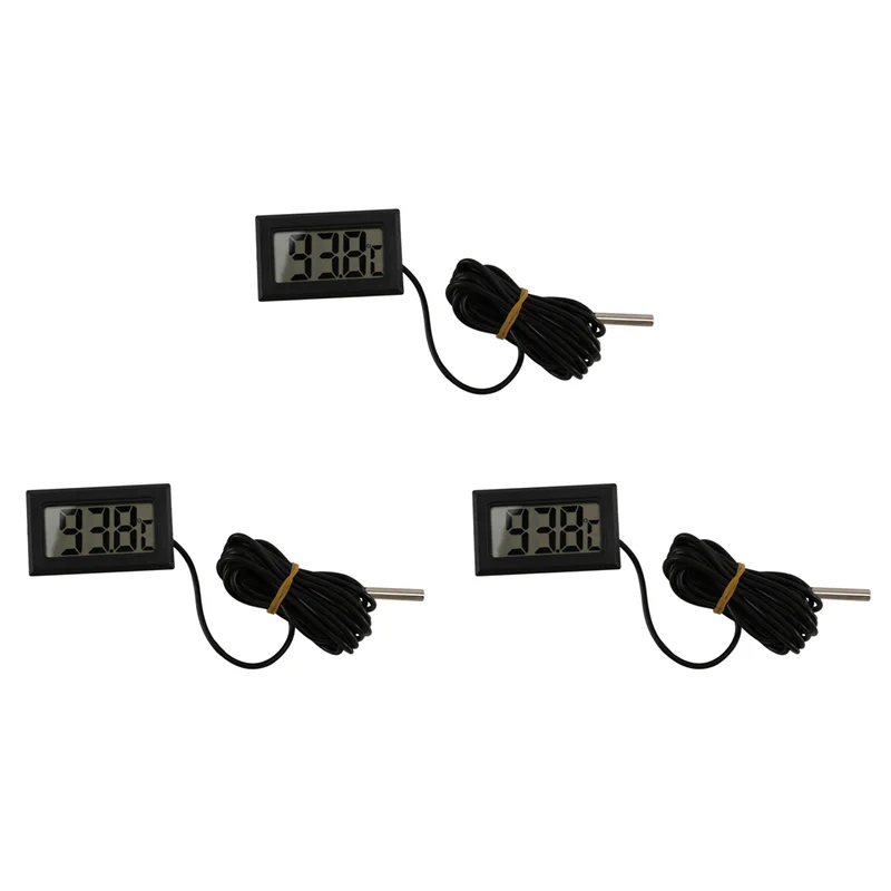 3X 온도계 디지털 LCD -40 섭씨 + 110 섭씨 온도 측정 장비 2 미터-[Qahk]