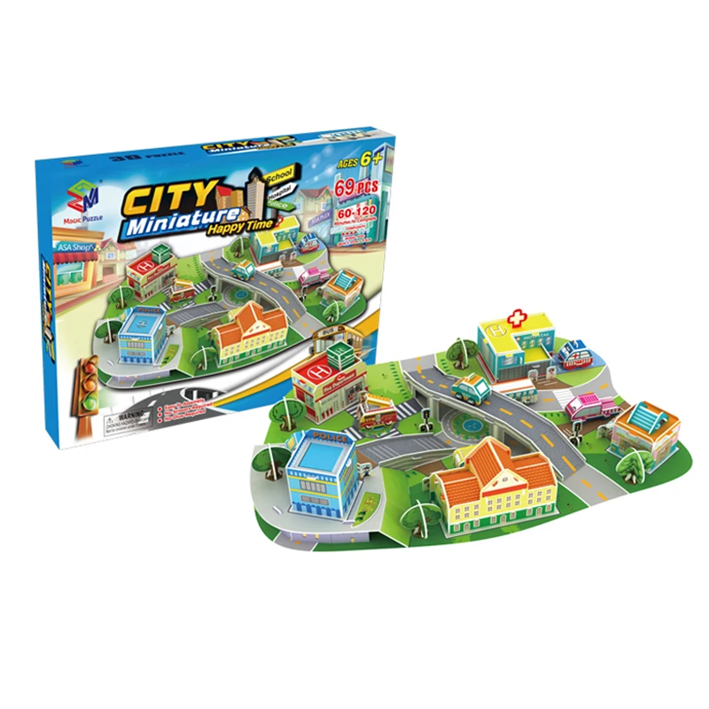 Creative City Street View Car House Farm Country 3D Paper Puzzle fai da te artigianato fatto a mano giocattoli educativi regalo per bambini ragazza