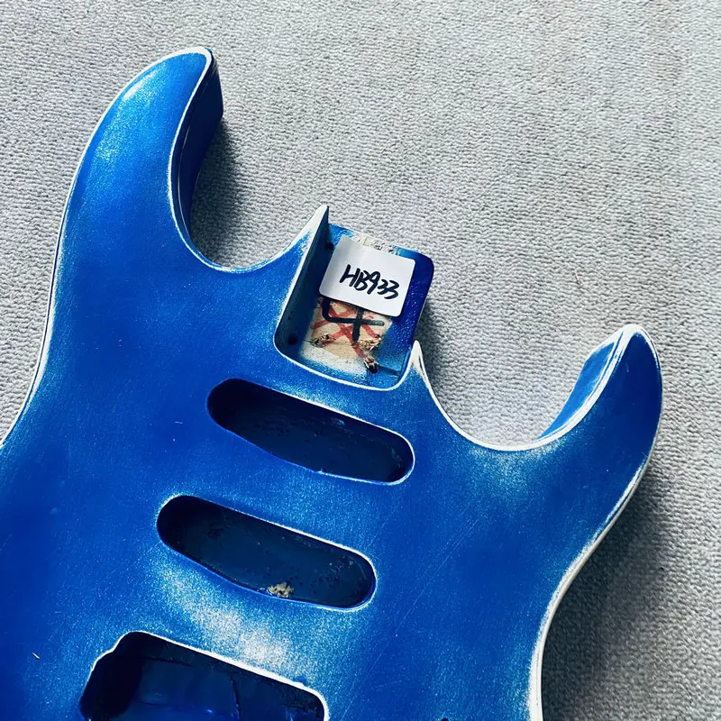 HB933 Gem Blue Solid Wood Guitar Body for Electric Guitar Replace and DIY SSH Pickups Custom Tremolo Damages