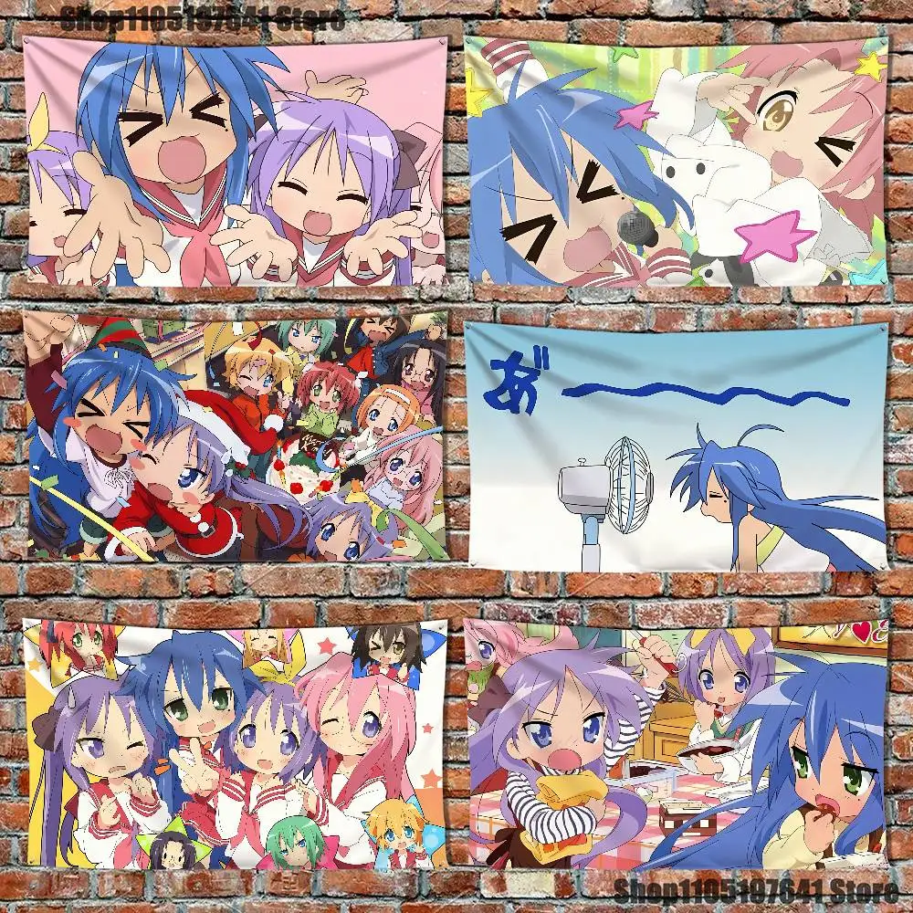 K-Konata Izumi L-Lucky S-Star Suitable for camping music festivals parties Flag Polyester Digital Printing Banner For Decor