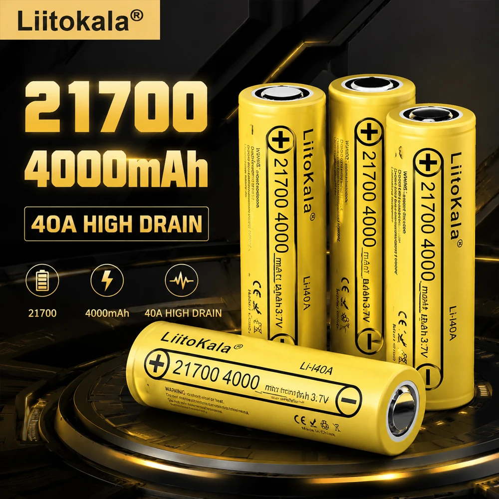 LiitoKala1-10pcs21700 4000mA 3.7V Rechargeable Lithium-ion BatteryDischarger Li-40A High Discharge Power Battery for Power Tools